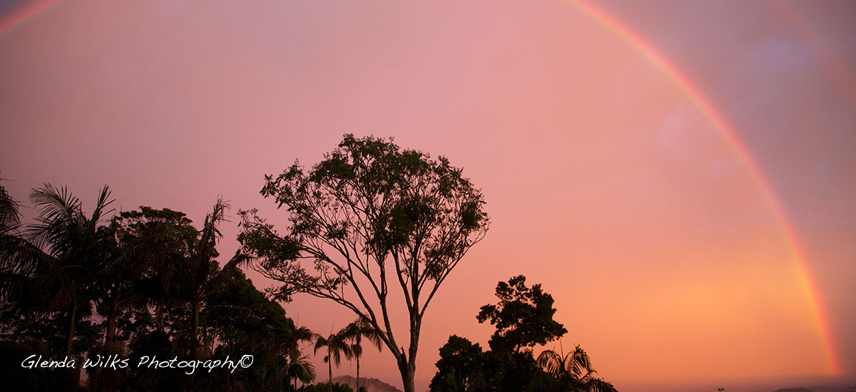 a beautiful rainbow at dawn on a winters day...